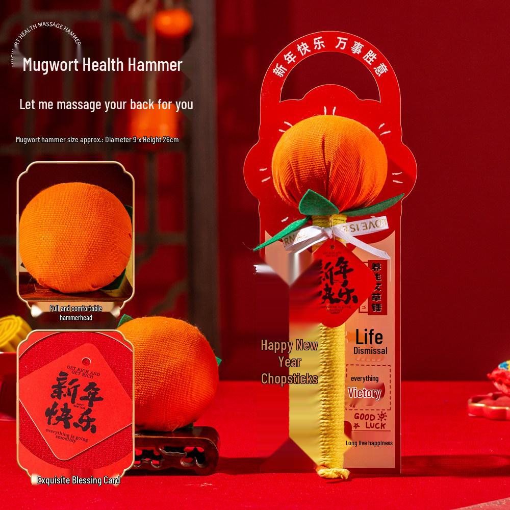 2026 Year of the Horse Mugwort Hammer - New Year's Gift for Elders & Employees, Creative Souvenir for Company Annual Meeting