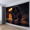 2D flat surface 1-piece display shows the background of the black panther walking in water suitable for living room