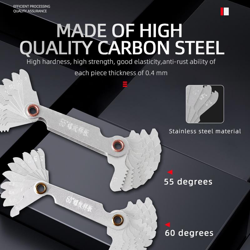 55/60 градусов метрическая резьба пробка калибр имперский зубчатый винт калибры шага углеродистая сталь измерительный инструмент метчик резьба измерение