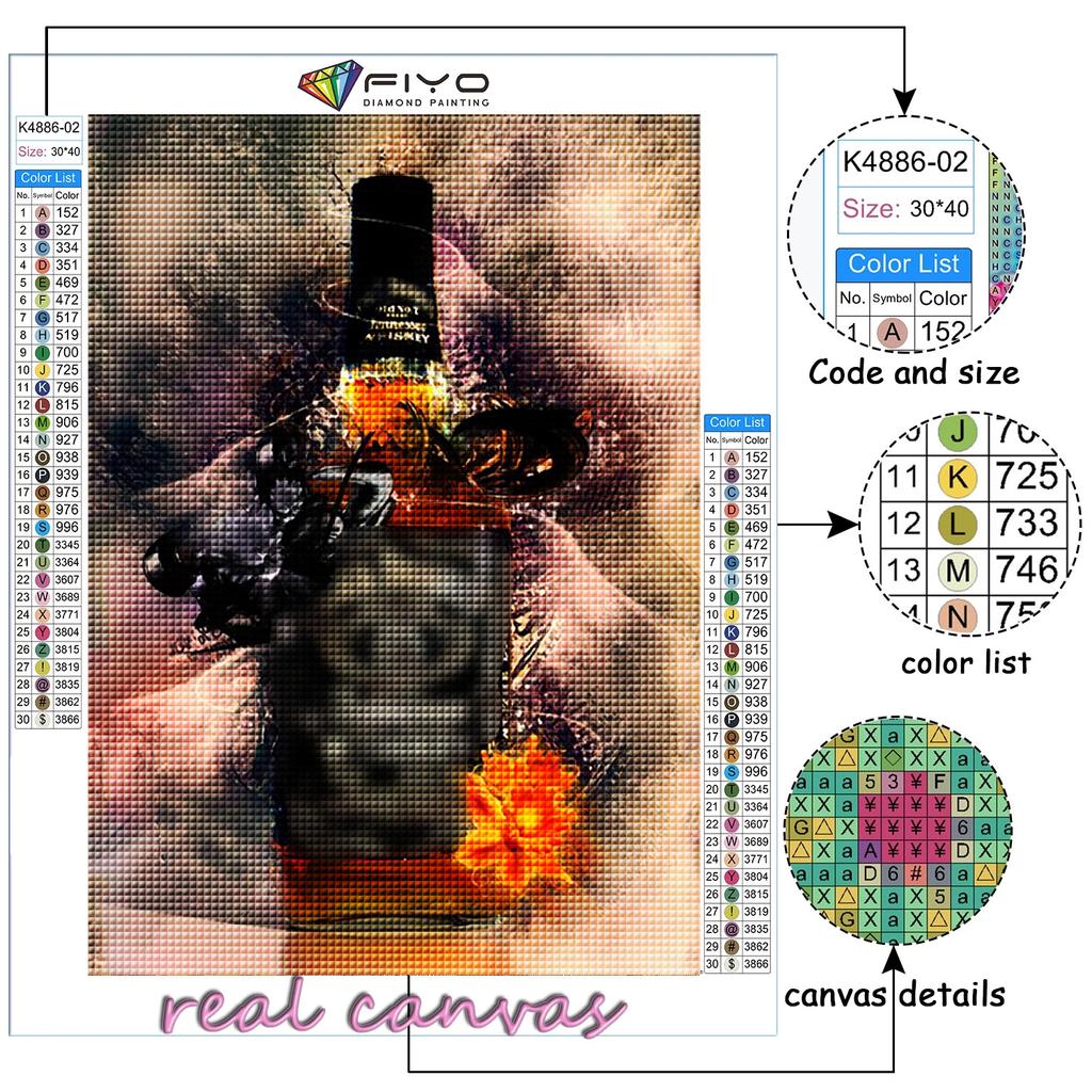 5D DIY Whiskey Cross Stitch Rhinestones Diamond Drawing Embroidery Mosaic Home Decor