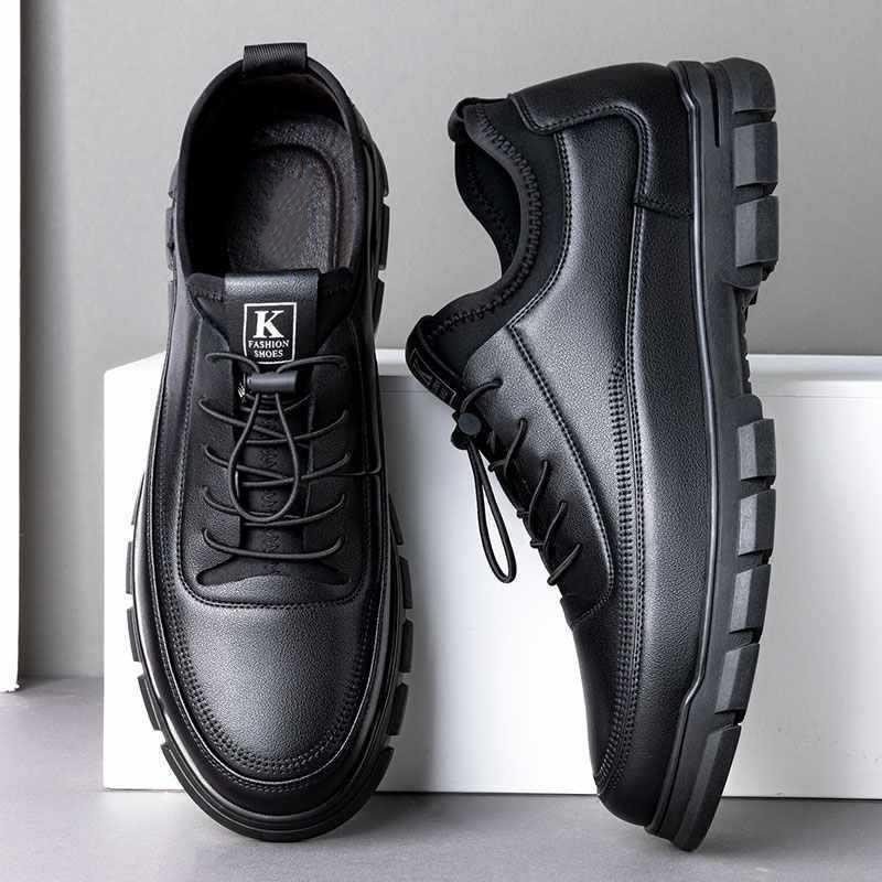 Men's Leather Shoes Trendy Business Dress British Men's Leather Shoes Trendy Soft-soled Men's Casual Shoes