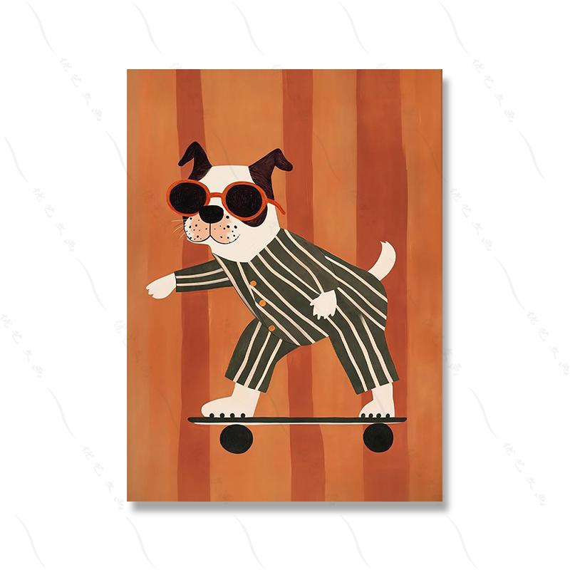 Circus Monkey Wall Art Birthday Party Decor Playful Kids Room Art Nursery Safari Animal Poster Lion Giraffe Dog Prints Pictures