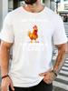 Funny Math Equation Rooster Pun Slogan Graphic Unisexs Cotton Crew Neck Short Sleeve Tee Loose Casual School Daily Street Wear Top