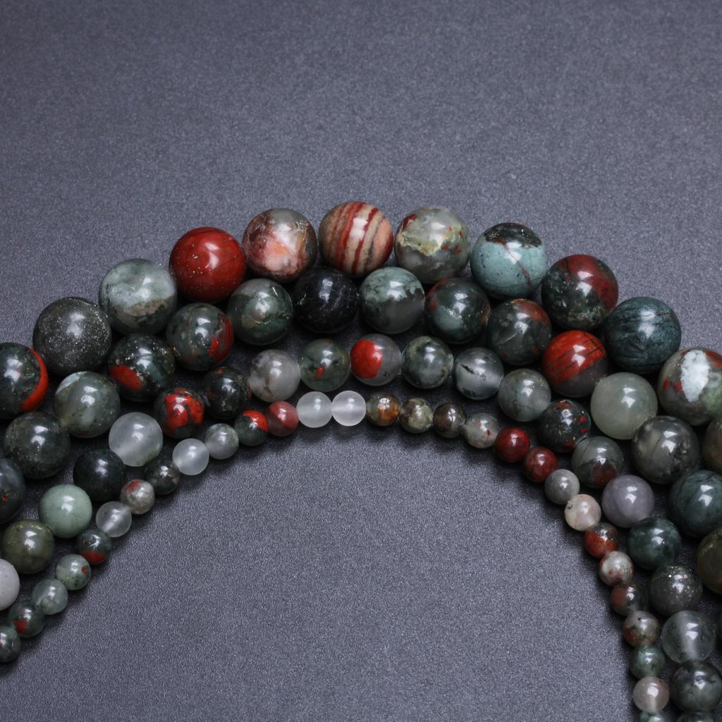 Горячая распродажа, африканские аксессуары из кровавого камня, натуральное изготовление ювелирных изделий, 4/6/8/10 мм, браслет, ожерелье, брелок, бусины, мода, 20-40 шт., бисерный материал