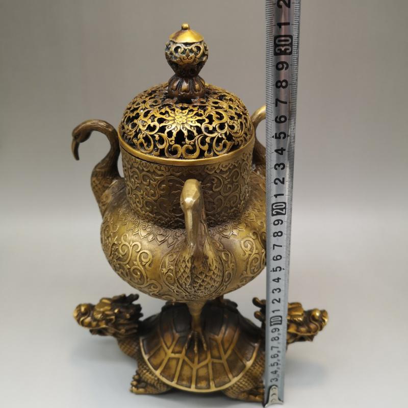 Brass Dragon Turtle Crane Burner Ornaments Crafts Home Incense
