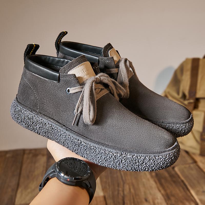 Модная мужская повседневная обувь из натуральной кожи с мягкой подошвой, дышащая замшевая рабочая обувь, высококачественные походные кроссовки, прогулочные ботинки