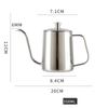 350ml/600ml 304 Stainless Steel with Cap Teflon Hand Brewing Pot Household Long Mouth Hanging Ear Drip Coffee Pot Thickened Fine Mouth Pot Utensils