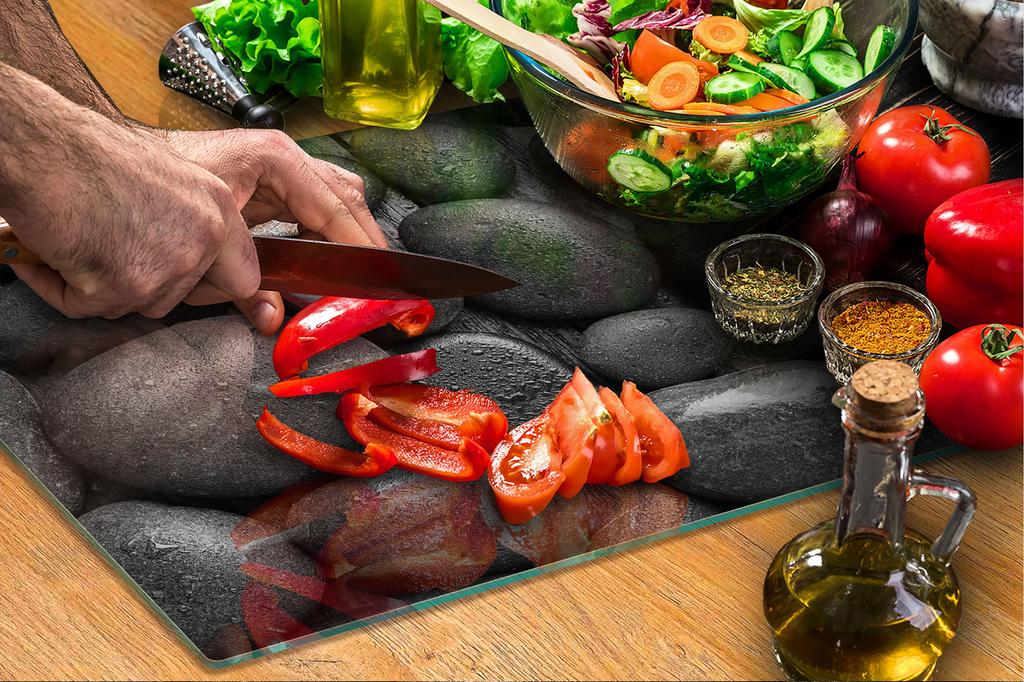 GLASS CUTTING BOARD 45x52 Bamboo