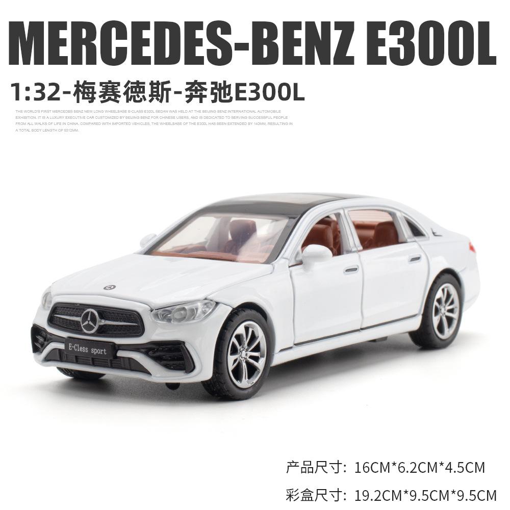 RNV4 1:32 Mercedes-Benz E300L Toy Car Model Diecast Alloy Metal Miniature Sound & Light Pull Back Collection Gift For Boy Kids A614