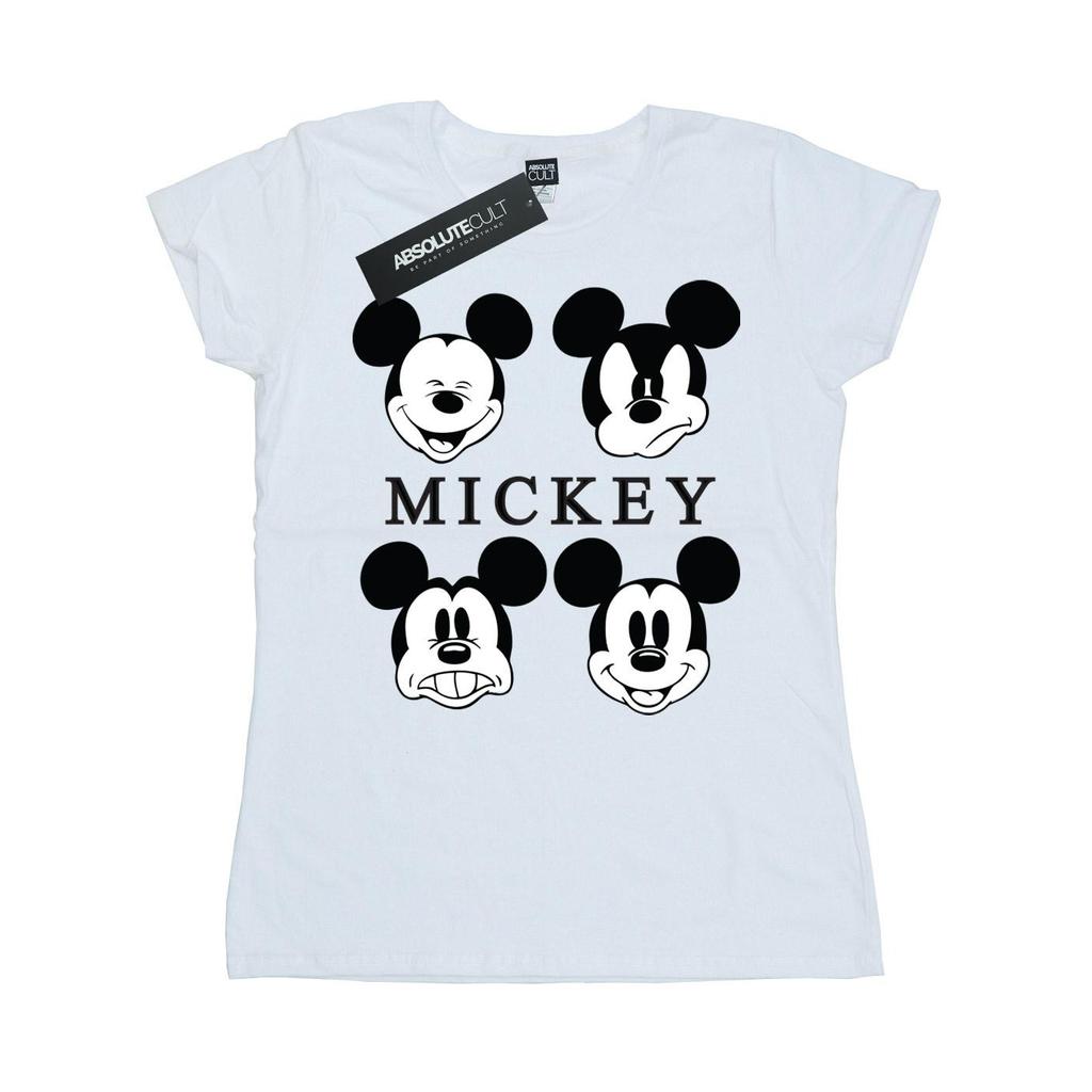 Disney Womens/Ladies Mickey Mouse Four Heads Cotton T-Shirt