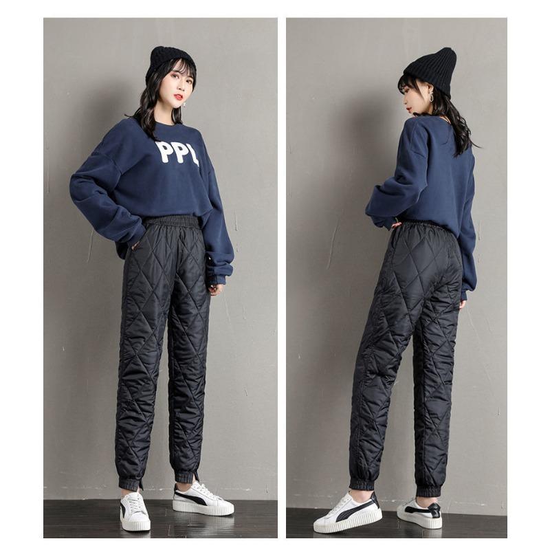 Женские теплые повседневные свободные утолщенные хлопковые брюки осень-зима с высокой талией тонкие легкие простые прямые брюки