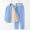 Men's Double-Layer Cotton Linen Tang Suit Set for Autumn/Winter: Zen Meditation & Tea Wear