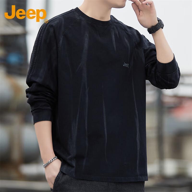 Jeep Мужская повседневная футболка с длинным рукавом