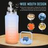 2 Liter Sports Water Bottle With Straw Men Women Fitness Water Bottles Outdoor Cold Water Bottlesc With Time Marker Drinkware