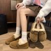 Зимние женские нескользящие ботинки на толстой подошве, как у интернет-знаменитостей, с набивным и утолщенным утеплителем, новые 2025 года, на одной педали, теплые хлопковые ботинки