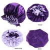 Elastic Band Double-layered Night Sleep Cap Satin Bonnet Hair Loss Beanies Hair Care Head Cover