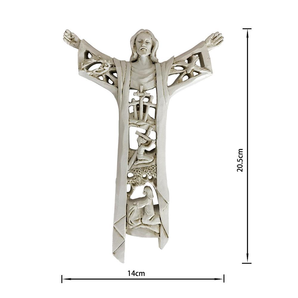 New Cross Ornament Retro Home Wall Hanging Resin Wall Decorations Handicraft Decoration