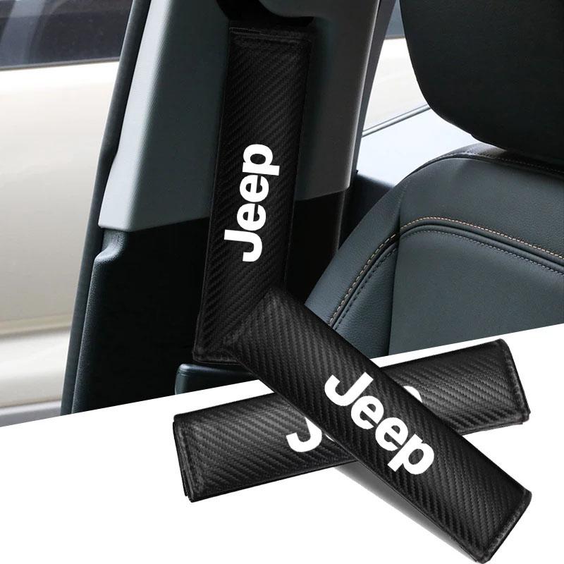 Car Seat Belt Shoulder Protector Cover Safety Belt Padding Pad For Jeep Renegade Wrangler Cherokee Compass Patriot Accessories AJX1