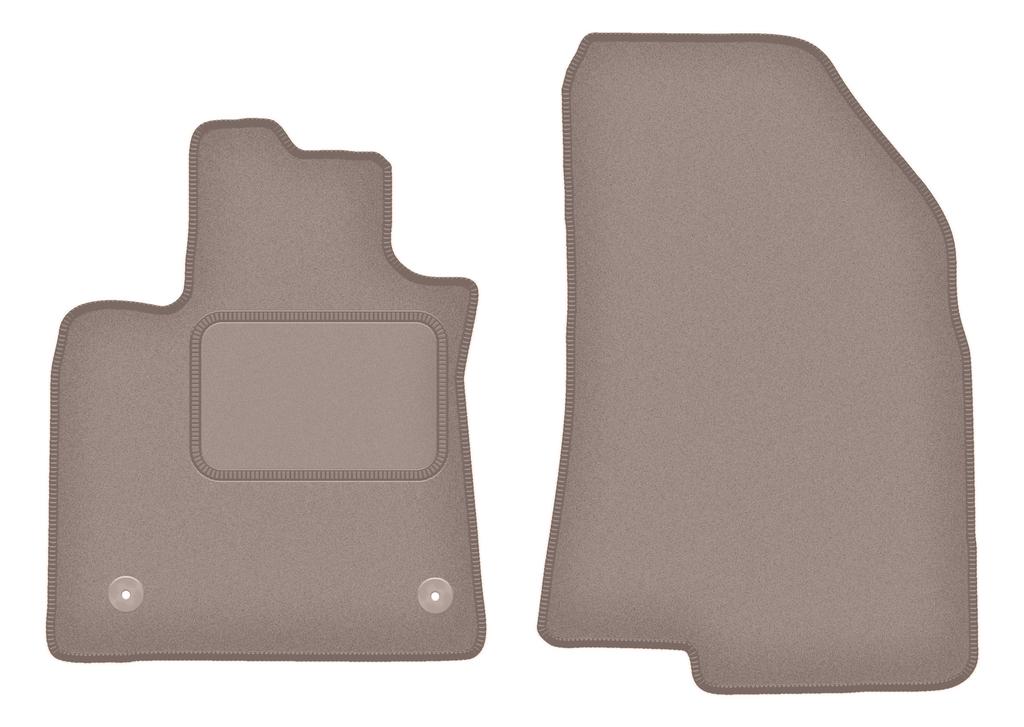 Beige front floor mats for: Dacia Logan III sedan, station wagon (2021-)
