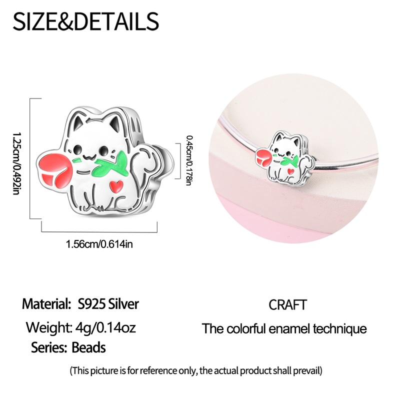 925 Silver Christmas Puppy Cat Charms Sleigh Happy New Year Bead Pendant Fit Original Bracelet Necklace Jewelry Gift