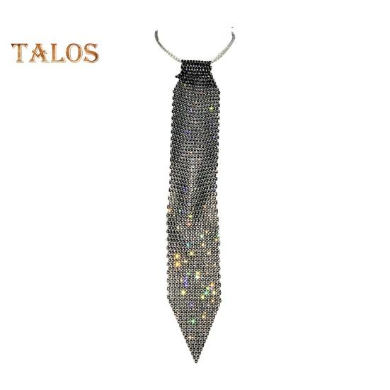 Sparkling Neck Tie Shiny Rhinestones Flat Mesh Style Metal Neck Straps Bling Necktie Christmas Gift Tie Parties Photography Props