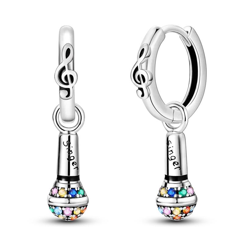 925 Silver Love Feather Moon Star Heart Earrings for Women Girls Charms Hoop Stud Jewelry Gifts