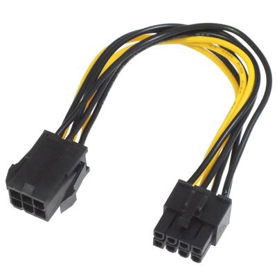 Переходник KAUMO PCIe 8 pin в PCIe 6 pin для графической платы, дополнительный кабель питания (мужской) (женский пол) (20см)