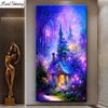 Large Fantasy Fairy Lights Cozy Cottage 5d Diy Diamond Painting Full Drills Mosaic Cross Stitch Landscape Christmas Gift A80