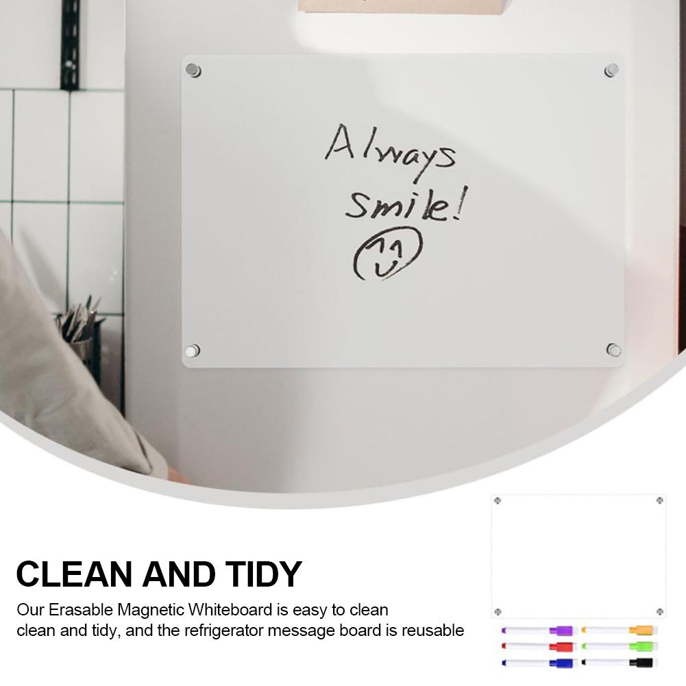 Magnetic Transparent Acrylic Week Plan Message Board Fridge Calendar Scratchable Magnetic Refrigerator Sticker
