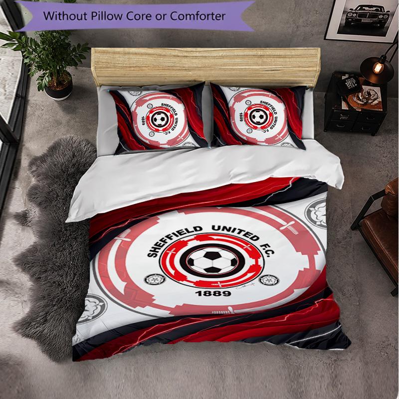 Футбольный комплект постельного белья Sheffield United из 3 предметов Мягкий пододеяльник с наволочками Набор для декора спальни для дома