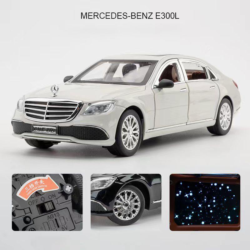 1/24 BENZ E300L E-Class Starlight Headliner Alloy Модель автомобиля из литого металла Игрушечные машинки Звук Свет Коллекция для детей Подарки