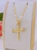 Golden Creative Nailed Cross 20in Chain Zircon Accessory