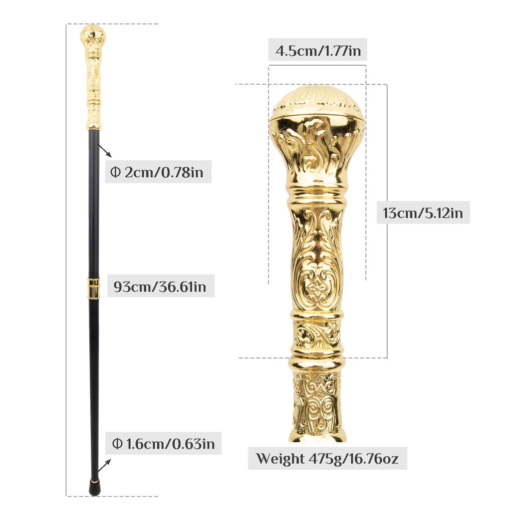 Золотая роскошная круглая ручка модная трость для вечеринки декоративная трость элегантная ручка для ходьбы трость 93 см