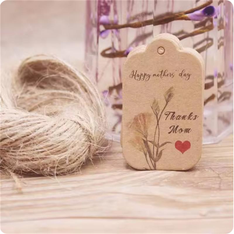 100 шт. 20-метровая веревка из коровьей кожи, подарочная этикетка с благодарностью, новогодняя этикетка на Хэллоуин, украшение для вечеринки