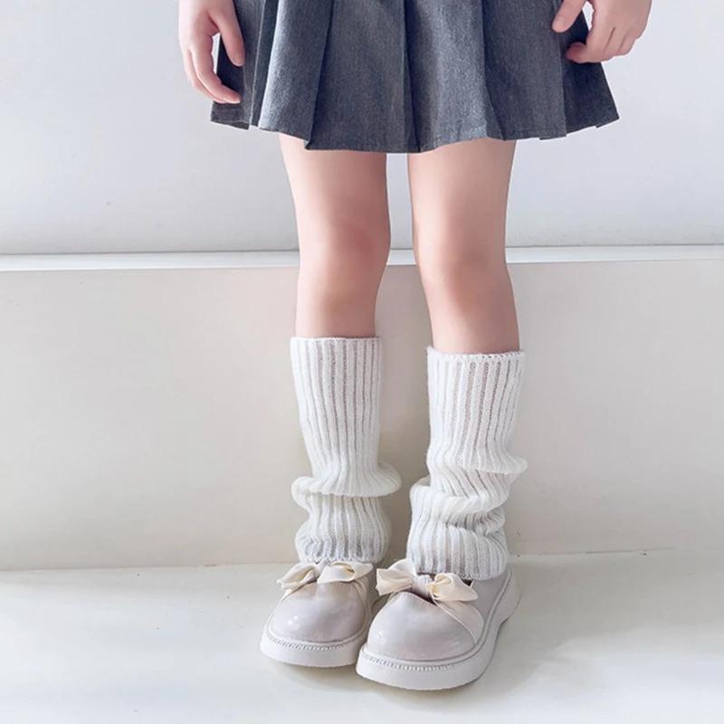 Sweet Girls Candy Color Korean Kids Leg Warmers Knitted Foot Cover Children Solid Autumn Winter Elastic Versatile Elephant Socks