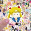 50/100PCS Kids Stickers Sailor Moon Cute Kawaii Anime Sticker Cartoonl Luggage Skateboard Guitar Fridge Notebook Waterproof Wholesale Kid Toy Gift