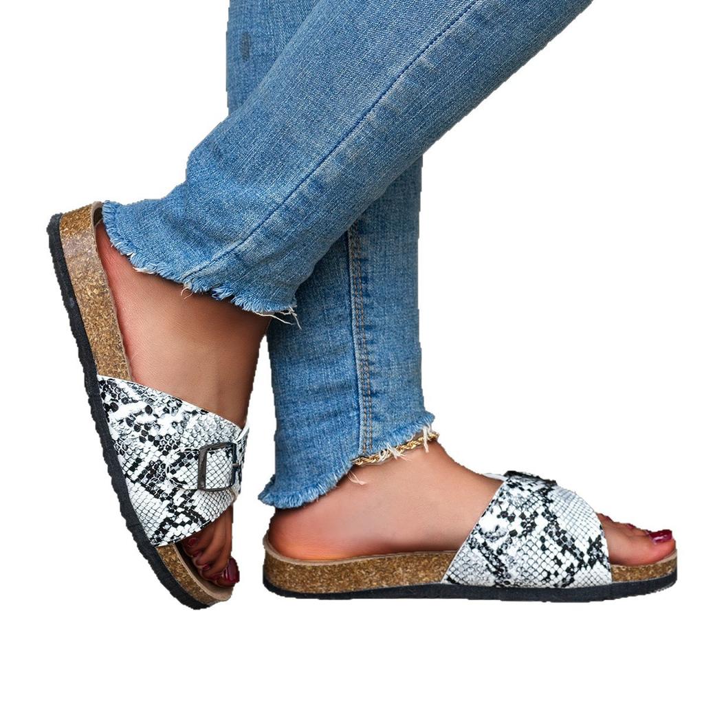 2025 Women's Sandals Cork New Student Beach Shoes Casual Large Size Slippers Size 35-42