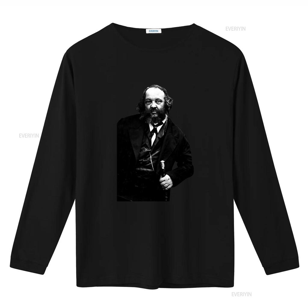 Mikhail Bakunin Anarchia Vintage Style T Shirt for Men and Women Unique Historical Figure Print High Quality Fabric vintage