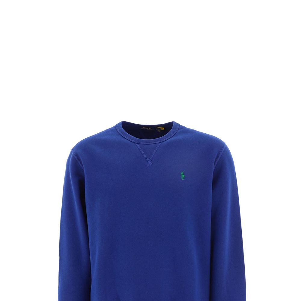 Polo Ralph Lauren FW22 Однотонный свитер с круглым вырезом и длинным рукавом, мужская толстовка, синяя 710766772036HARRISONBLUE