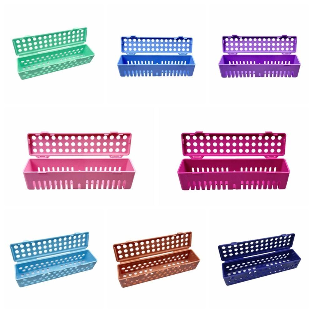 Plastic Dental Sterilization Case Perforated Design Dental Disinfection Tray Clinic Use