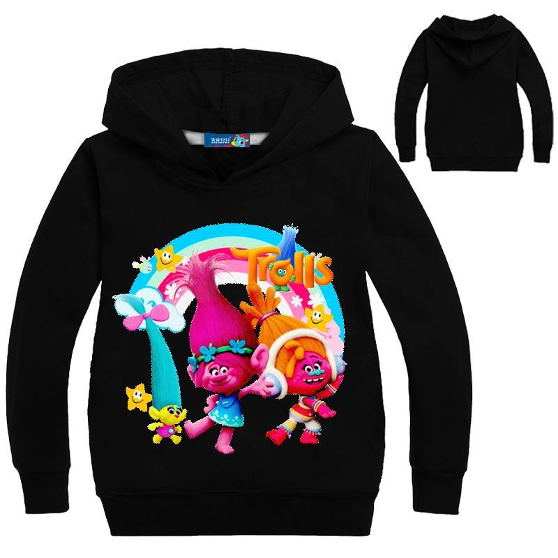 Kids Trolls Print Hoodie Cotton Pullovers Coat Jacket Gift Yrs