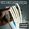 LED COB Light Strip Touch Dimmer Flexible Diode Tape 5V USB Linear Indoor Lighting Lamp Room DIY TV Mirror Backlight Wall Decor