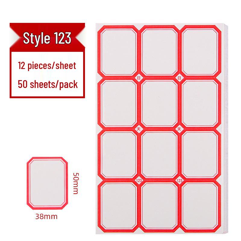Colored Self-Adhesive Label Stickers for Handwriting, 50 Sheets - Office Use Name & Price Tags