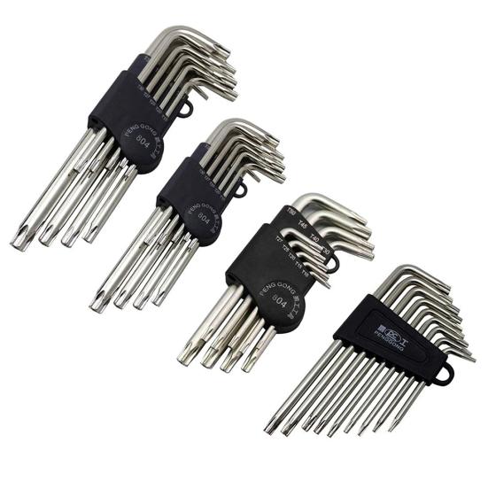 9 шт. Torx L-образный шестигранный ключ, гаечный ключ для ремонта велосипеда, набор ручных инструментов