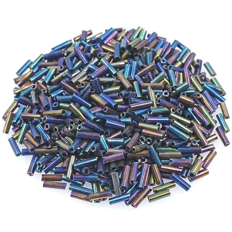 Креативные аксессуары для самостоятельного изготовления ювелирных изделий Длинные трубчатые стеклянные бусины для изготовления ювелирных изделий Ожерелье Бусины-разделители Многоцветные 2x7 мм Браслеты 300 шт.