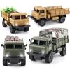 Four-Wheel Drive RC Military Transport Vehicle with USB Charging, LED Lights, and Climbing Rubber Tires