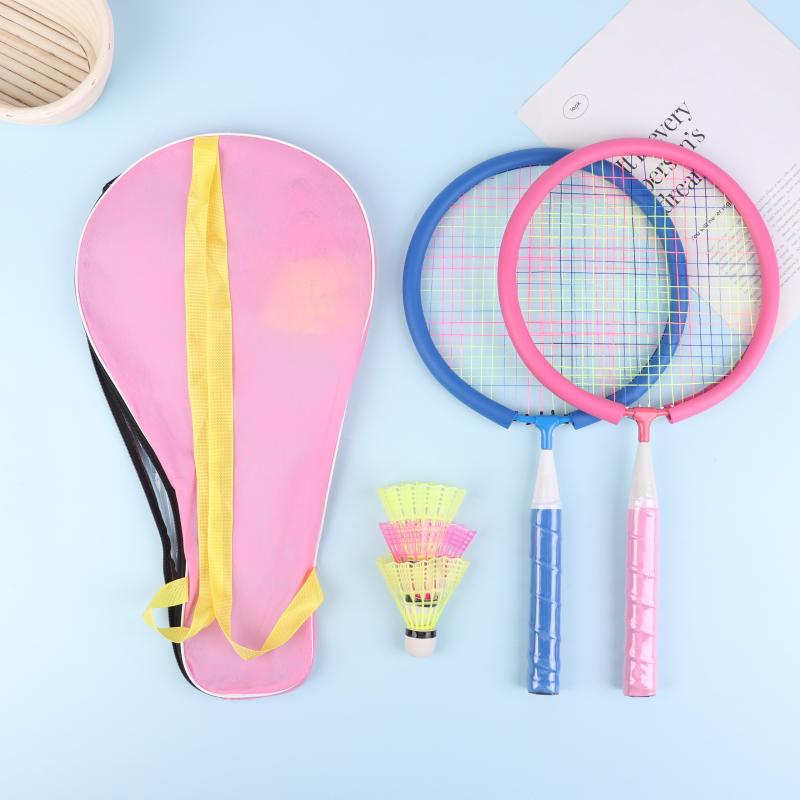 Children Lightweight Badminton Rackets Family Game Toy Double Racquet Set Comes With Carrying Backpack Kids Sports Equipment