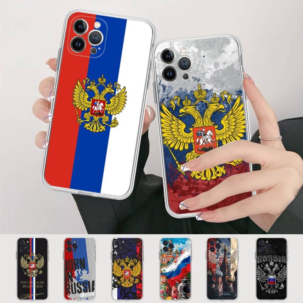 Flag Of Russia Phone Case For IPhone 17 16 15 14 13 12 11 Pro Max Plus Soft Cover Personalized DIY