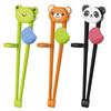 1 пара тренировочных палочек для еды Удобный захват Жевательные Эргономичный дизайн Расширенная головка Мультяшные Тренировка еды Легко чистить
