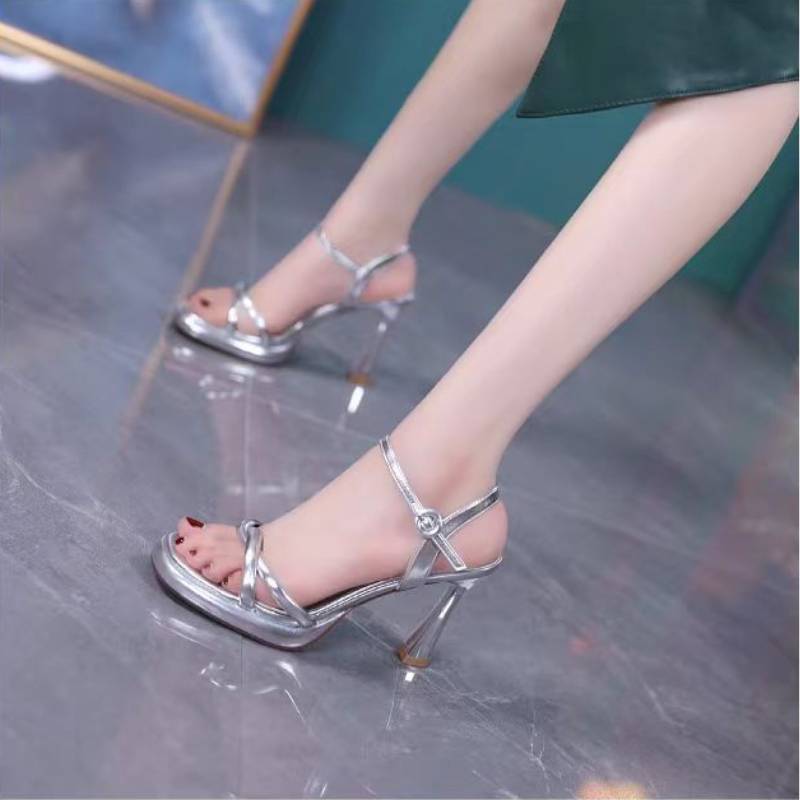 Summer Ankle Strap Heeled Sandals With Pu Upper For Womens Fashion